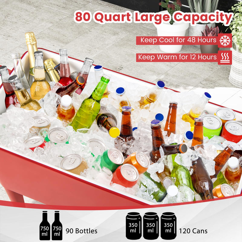 Load image into Gallery viewer, Goplus 80-Quart Portable Insulated Drink Beverage Cooler for Patio Backyard Deck Pool
