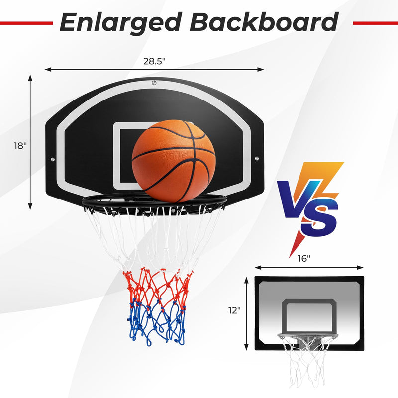 Load image into Gallery viewer, Goplus Wall Mount Basketball Hoop, 28.5¡¯¡¯ x 18¡¯¡¯ Large Backboard with 17¡¯¡¯ Rim, Shatter-Proof Backboard