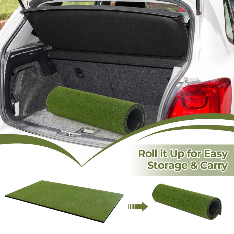 Load image into Gallery viewer, Goplus Golf Mat, 5x3ft/5x4ft Golf Hitting Mat 20/25/27/32mm Thick w/2 Alignment Sticks & 2 Golf Tees