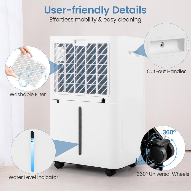 Load image into Gallery viewer, 4500 Sq.Ft Dehumidifier for Basement, 54 Pints Dehumidifier with 4L Water Tank, 3 Modes, Timer