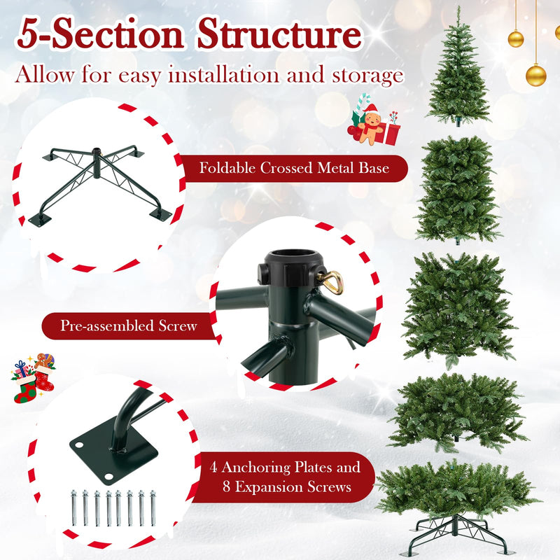 Load image into Gallery viewer, Goplus 12 FT Tall Pre-Lit Hinged Xmas Tree with Quick Power Connector