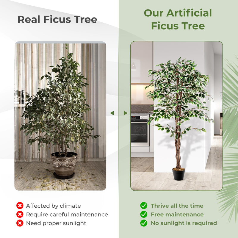 Load image into Gallery viewer, Goplus Artificial Ficus Tree