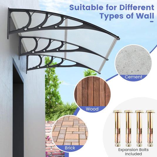 Goplus Awnings for Doors  Window Awning with Rain Snow Sunlight UV Protection
