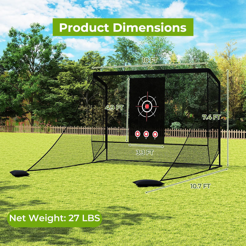 Load image into Gallery viewer, Goplus Golf Cage Practice Hitting Net Golfer Training Net w/Dual Side Barriers