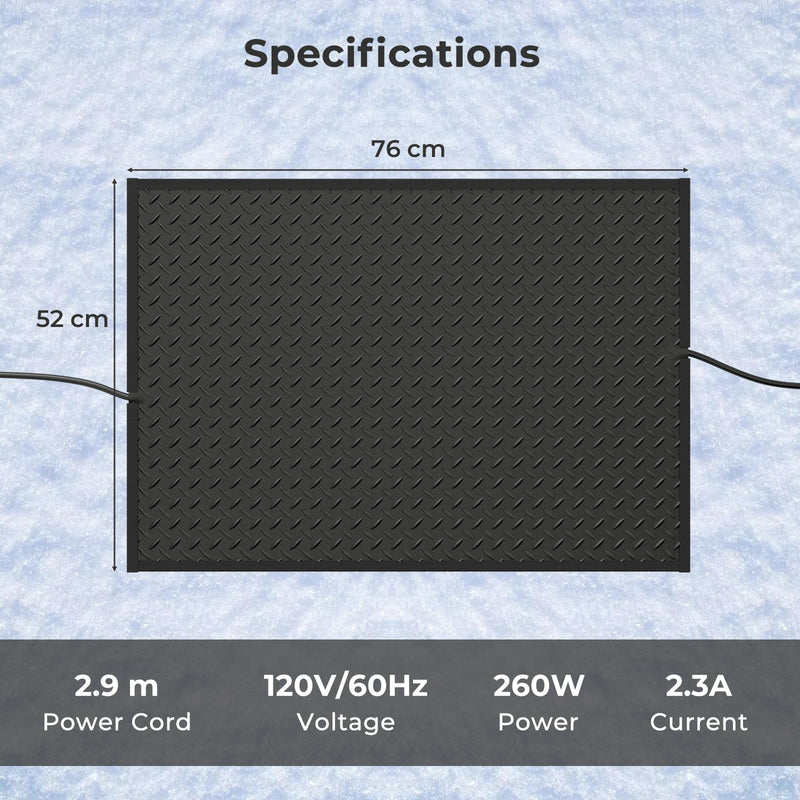 Load image into Gallery viewer, Goplus Heated Snow Melting Mat, Heated Outdoor Mat for Winter Snow Remova (20” x 30” with Power Cord + 2*Without Power Cord)