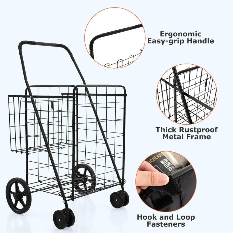Load image into Gallery viewer, Folding Shopping Cart for Groceries - Goplus