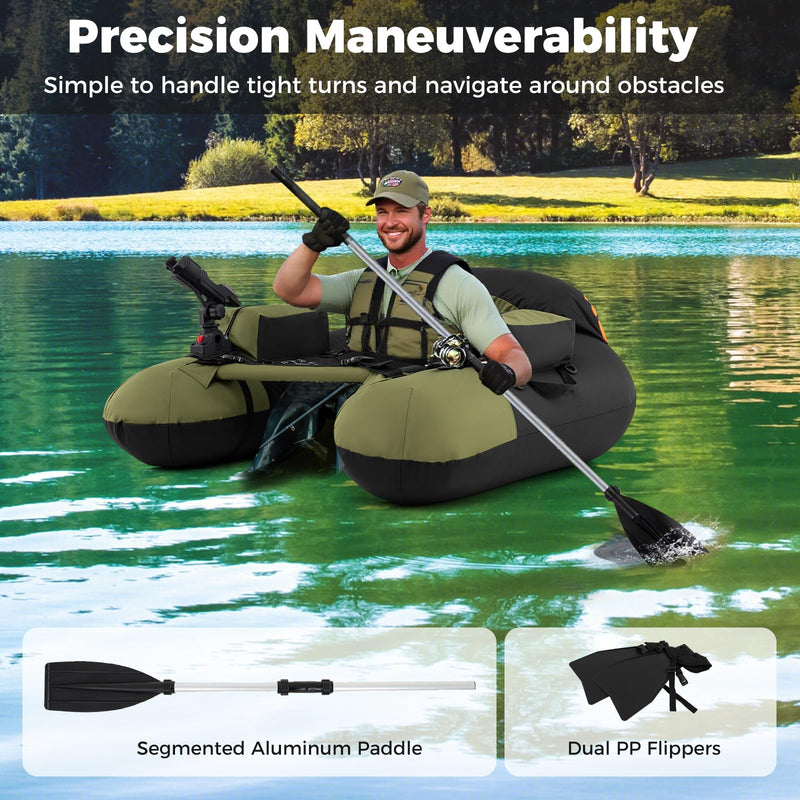 Load image into Gallery viewer, Goplus Inflatable Float Tube for Angling (Thickened Type with Rod Holder)