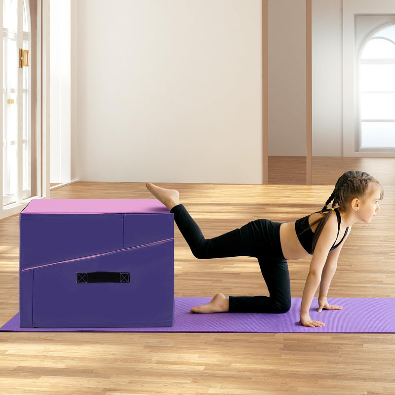 Load image into Gallery viewer, Goplus Gymnastics Mat, Folding Incline Yoga Mat with EPE Foam, Non-slip PVC Leather, Carrying Handle