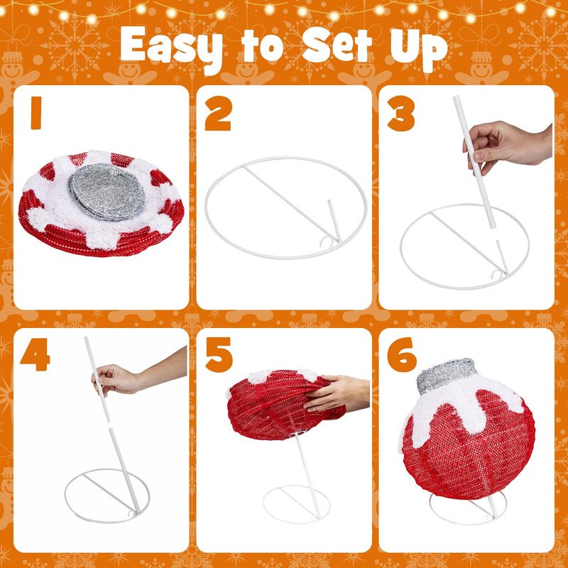 Load image into Gallery viewer, Goplus Indoor Outdoor Christmas Decoration, Pop-Up Christmas Ball Ornament with 80 LED Lights and Timer,