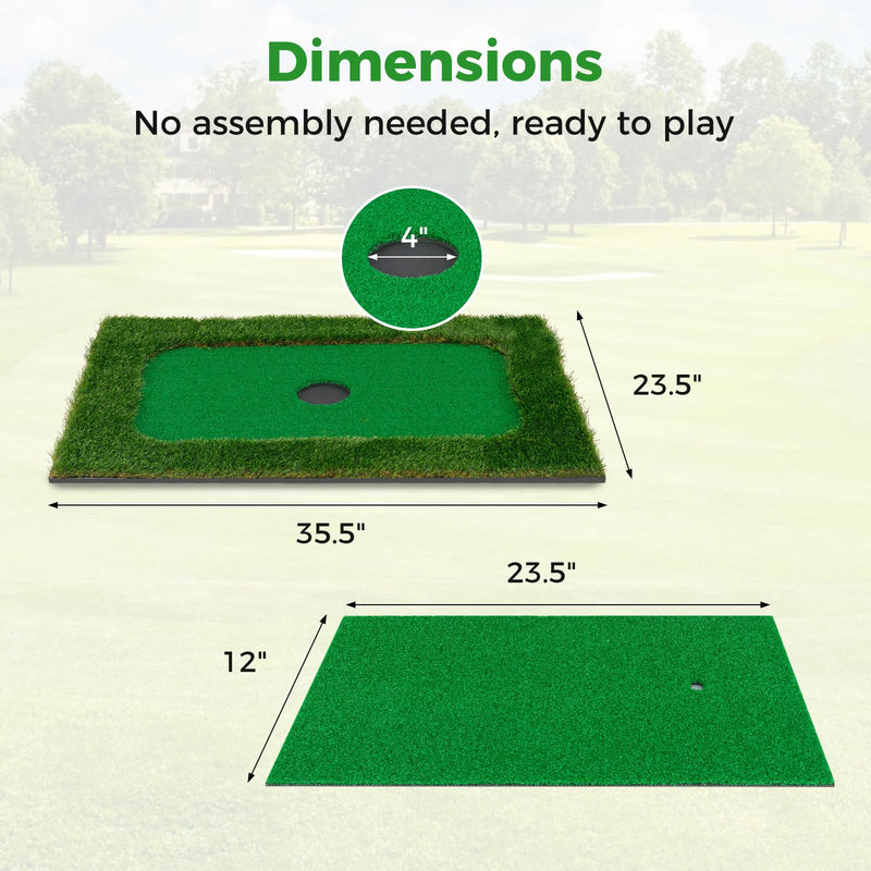 Load image into Gallery viewer, Goplus Floating Golf Green for Pool, Chipping Green Mat w/Hitting Mat, Golf Balls, Flag & Tee, Rectangle, 35.5" x 23.5"