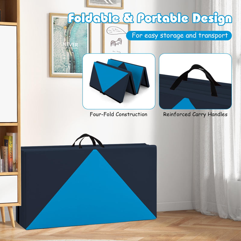 Load image into Gallery viewer, Goplus 8' x 4' x 2" Folding Tumbling Mat with Carry Handles Hook & Loop Fasteners