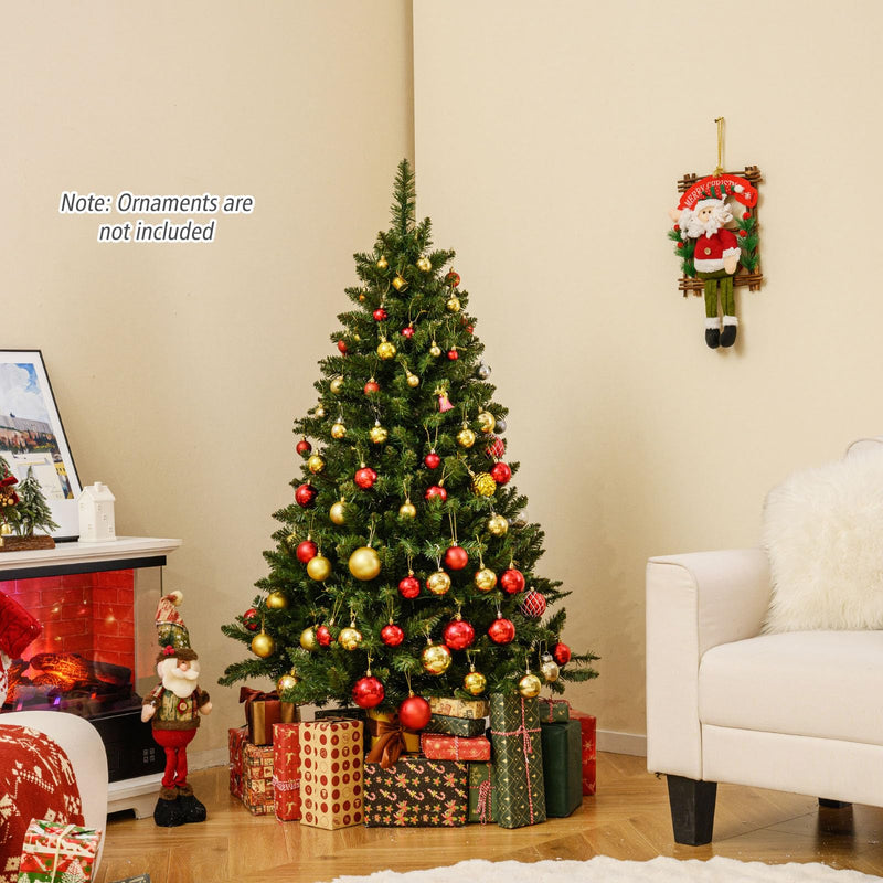 Load image into Gallery viewer, Goplus Pre-Lit Artificial Christmas Tree with 7 Lighting Modes & Folding Metal Stand