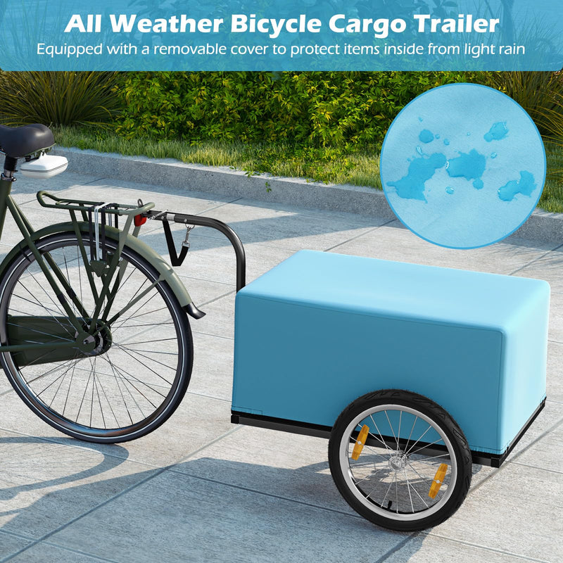 Load image into Gallery viewer, Goplus Bike Cargo Trailer, Folding Bike Cart with Weather-Proof Oxford Cover, Universal Hitch, 16" Pneumatic Wheels
