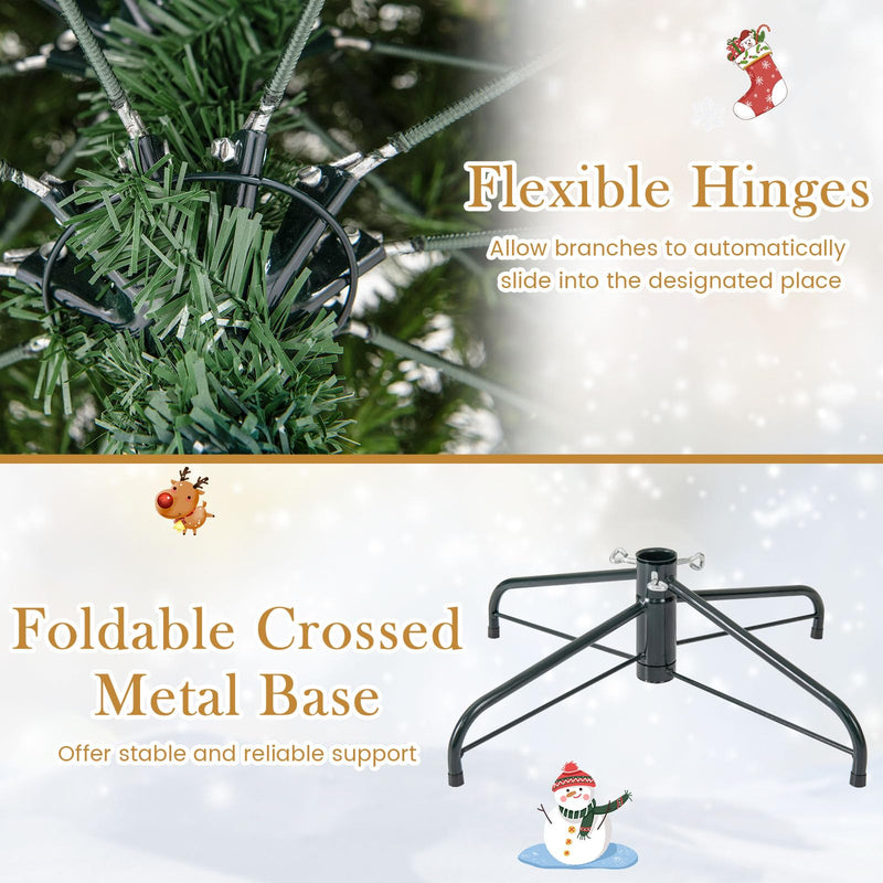 Load image into Gallery viewer, Goplus Pre-Lit Artificial Christmas Tree with PVC & Soft TPE Branch Tips & Foldable Metal Stand