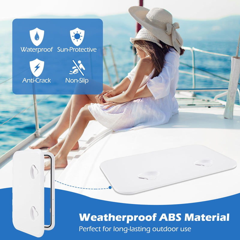 Load image into Gallery viewer, Goplus 24” x 14” Boat Hatch with 180° Lid Hinge & Non-Slip Surface