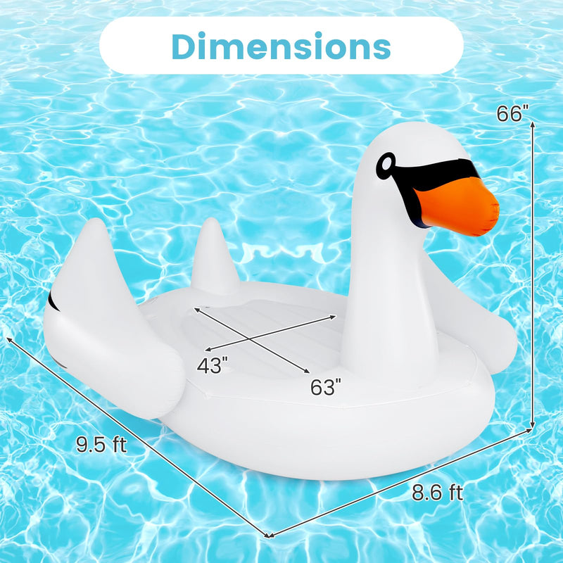 Load image into Gallery viewer, Goplus Giant Flamingo Pool Float, 4 People Inflatable Pool Raft w/Air Pump & Cup Holders for Adults Kids