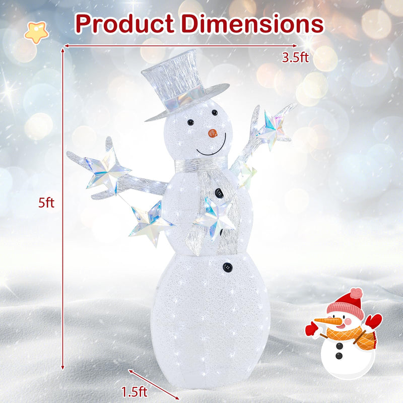 Load image into Gallery viewer, Goplus 5 FT Lighted Snowman Christmas Outdoor Decoration with Hat, Scarf & Stars