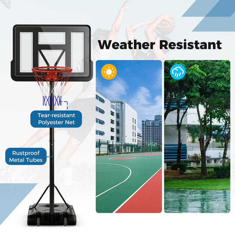 Load image into Gallery viewer, Goplus Portable Basketball Hoop, 10FT Height Adjustable Basketball Goal w/44‘’ Shatterproof Backboard