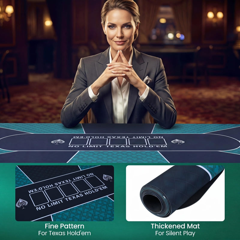 Load image into Gallery viewer, Goplus 70"x35" Poker Mat | 10 Players Texas Hold'em Poker Table Top