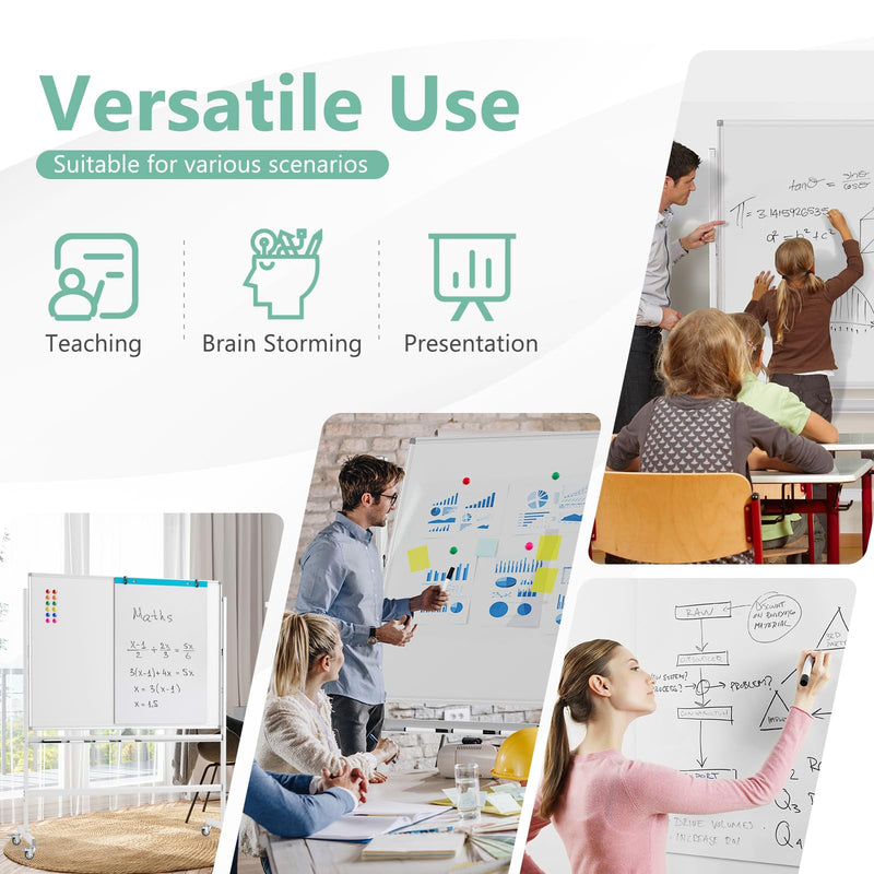 Load image into Gallery viewer, Goplus 48" x 36" Double-Sided Magnetic Dry Erase Board with Flipchart