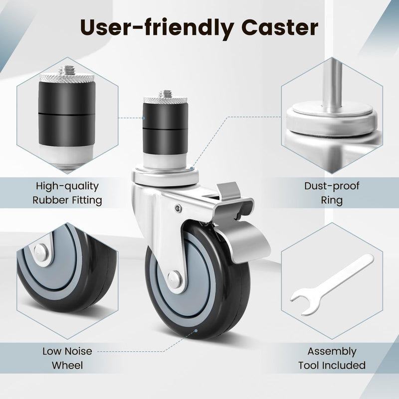Load image into Gallery viewer, Goplus 4 inch Caster Wheel Set,Expanding Stem Caster Set of 4, 2 Wheels with Brakes