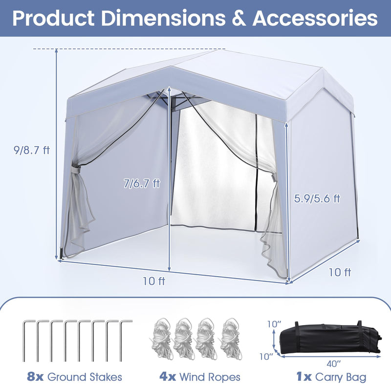 Load image into Gallery viewer, Goplus 10 x 10 FT Pop up Canopy Tent with Removable Sidewalls & Netting