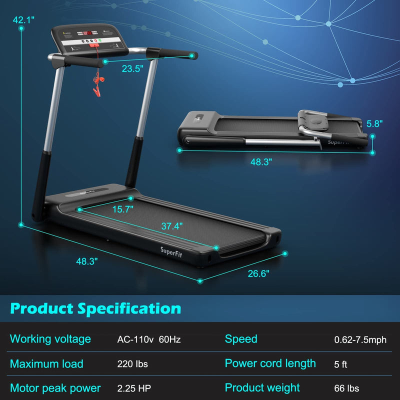 Load image into Gallery viewer, 2.25HP Folding Treadmill - Goplus