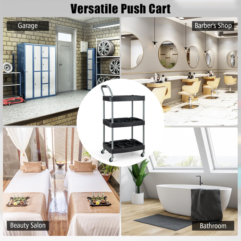 Load image into Gallery viewer, Goplus 3-Tier Rolling Tool Cart, Mobile Service Cart with Storage Compartment
