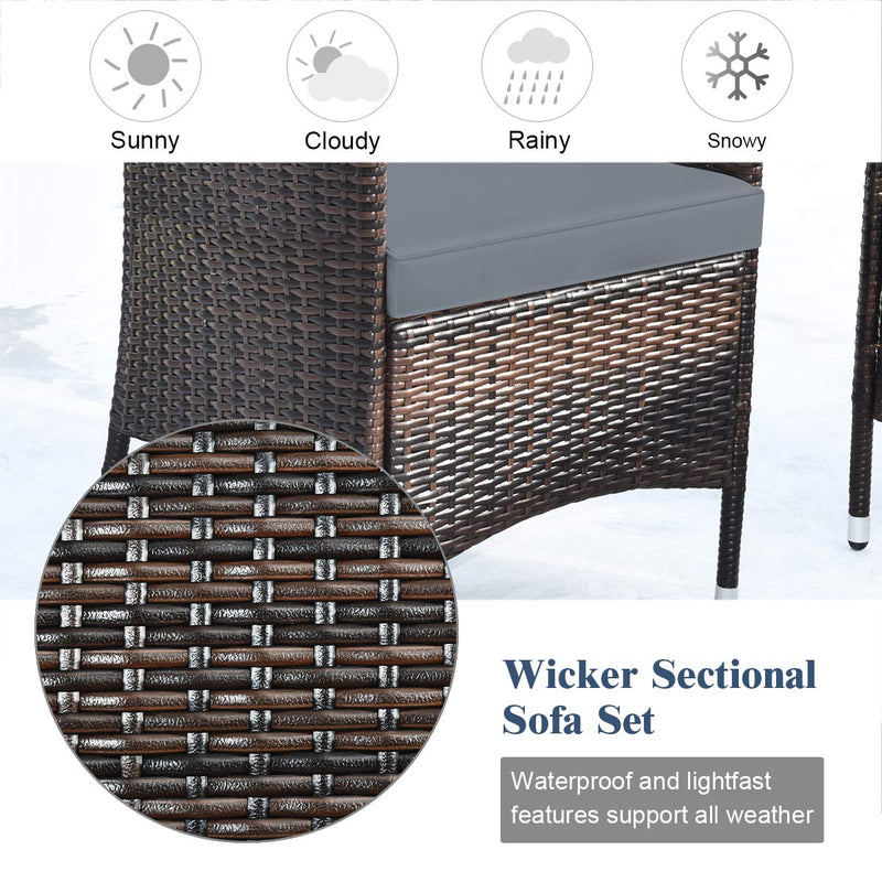 Load image into Gallery viewer, Goplus 4-Piece Rattan Patio Set