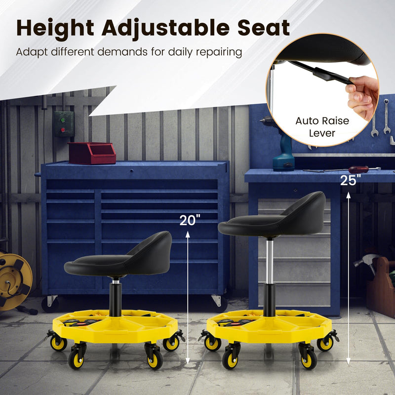 Load image into Gallery viewer, Goplus 20”-25” Height Adjustable Mechanic Stool w/Magnetic Tool Tray