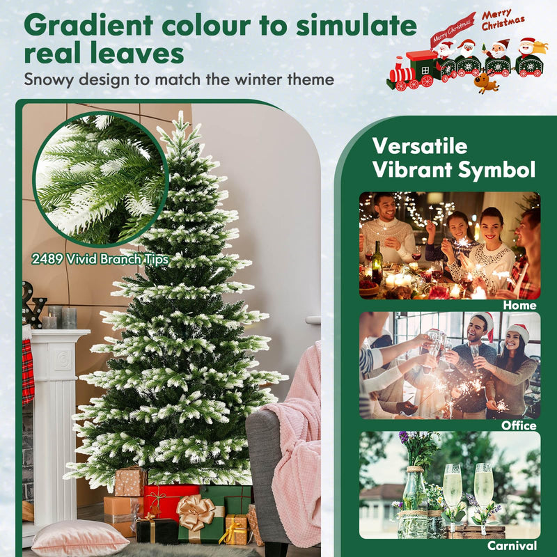 Load image into Gallery viewer, Goplus 7ft Pre-Lit Artificial Christmas Tree with Quick Power Connector