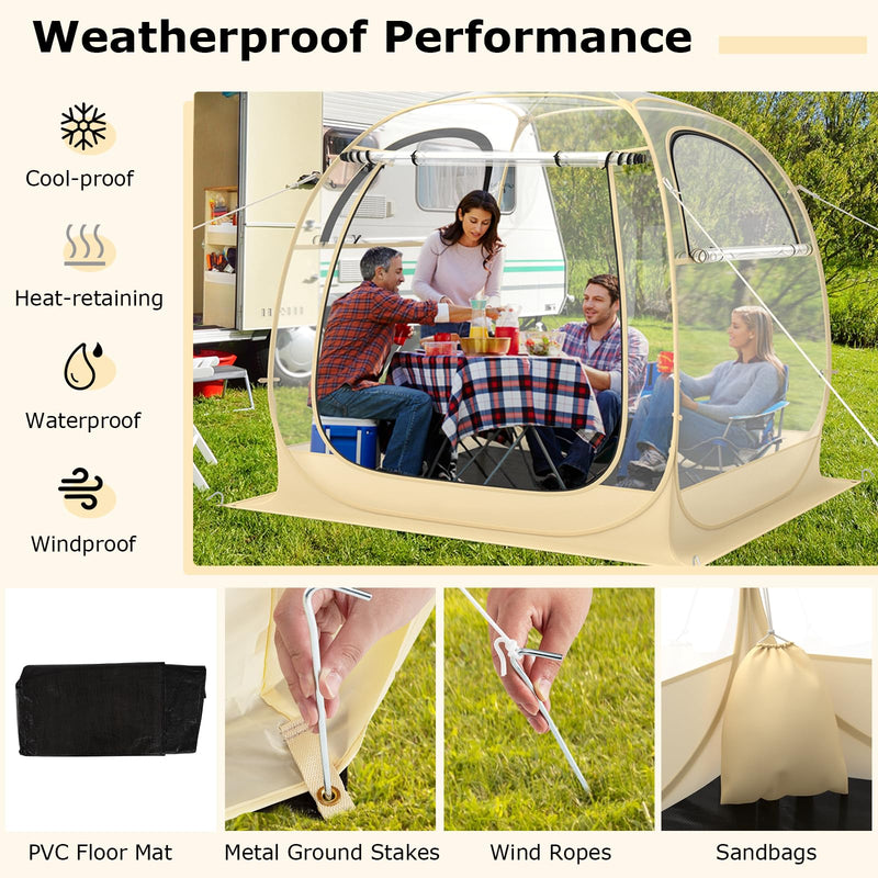 Load image into Gallery viewer, Goplus Sports Tent, Pop Up Weather Tent Pod with Carrying Bag, Floor Mat, Wind Rope, Stakes, Sand Bag
