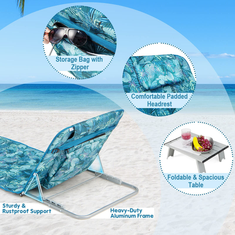 Load image into Gallery viewer, Goplus Beach Chairs with Side Table