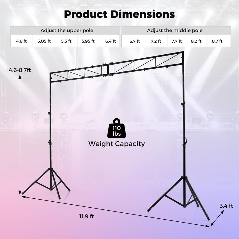 Load image into Gallery viewer, Goplus Lighting Truss System with 12 Lights Hold 110LBS Capacity