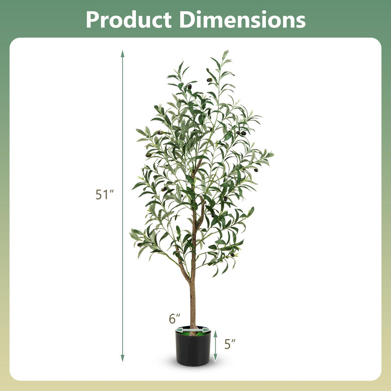 Load image into Gallery viewer, Goplus 4.5ft Artificial Olive Tree, Tall Fake Potted Olive Silk Tree with Realistic Fruits, 2 Pack
