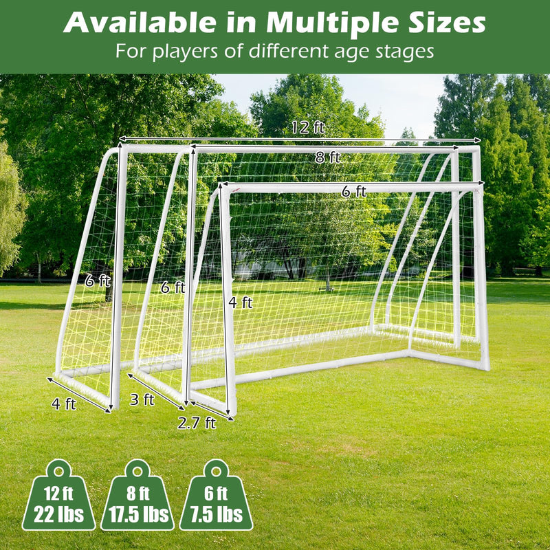 Load image into Gallery viewer, Goplus Soccer Goal, 8'x6' Soccer Net with Strong UPVC Frame, Quick Set-up, High-Strength Netting