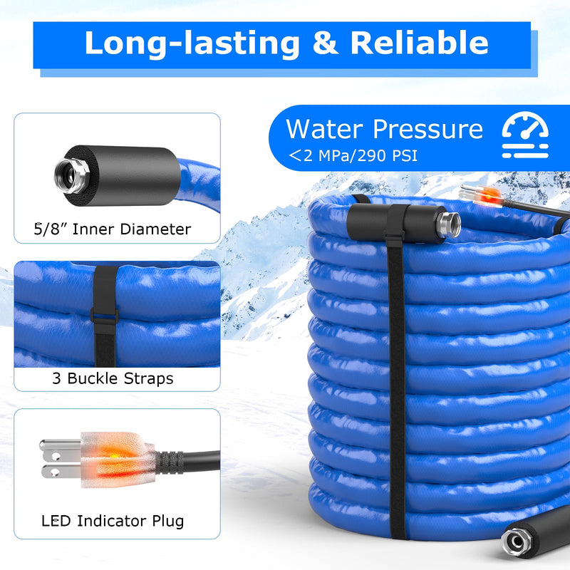 Load image into Gallery viewer, Goplus 50FT Heated Water Hose for RV, Heated Drinking Water Hose in Temperature Down to -45℉ with 3/4” GHT Adapter