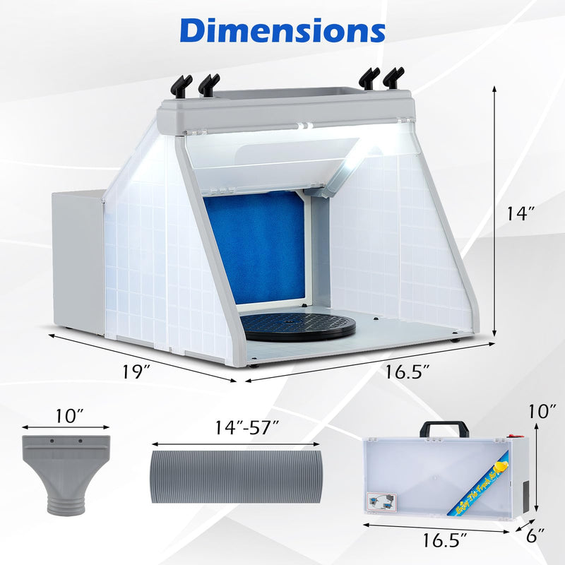 Load image into Gallery viewer, Goplus Portable Airbrush Spray Booth Kit Lighted Painting Station with 3 LED Lights