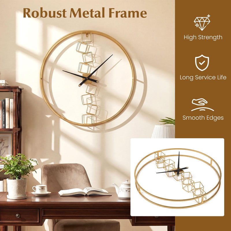 Load image into Gallery viewer, Goplus 27" Nordic Style Big Metal Wall Clock Battery-Operated Wall Decoration for Living Room