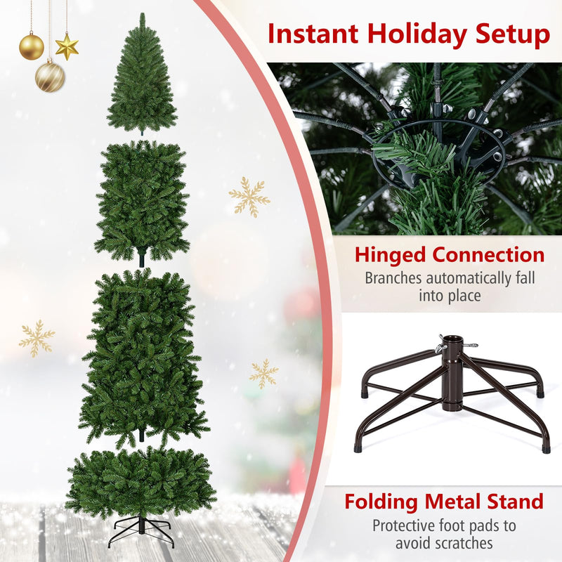 Load image into Gallery viewer, Goplus 9ft Pre-Lit Pencil Christmas Tree with 550 Lights and 9 Light-Modes