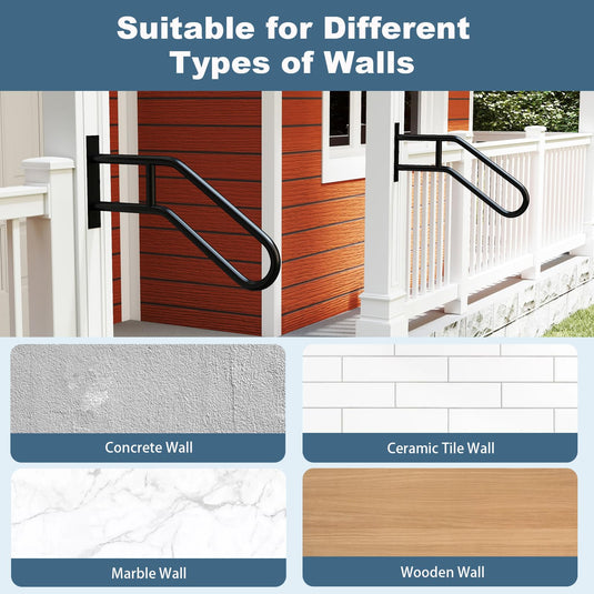 Goplus Non-Slip Wall Mount Stair Hand Railing Grab Bar for Elderly Kids Pregnant Women