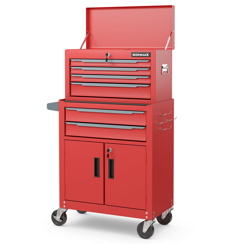 Load image into Gallery viewer, Goplus Tool Chest, 6 Drawers Extra Large Rolling Too Storage Cabinet with 4” Universal Lockable Wheels