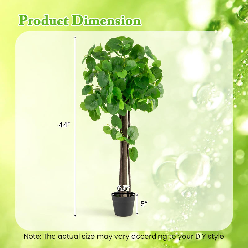 Load image into Gallery viewer, Goplus 44’’ Artificial Crabapple Tree, Tall Fake Plant in Pot with Real Wood Trunk