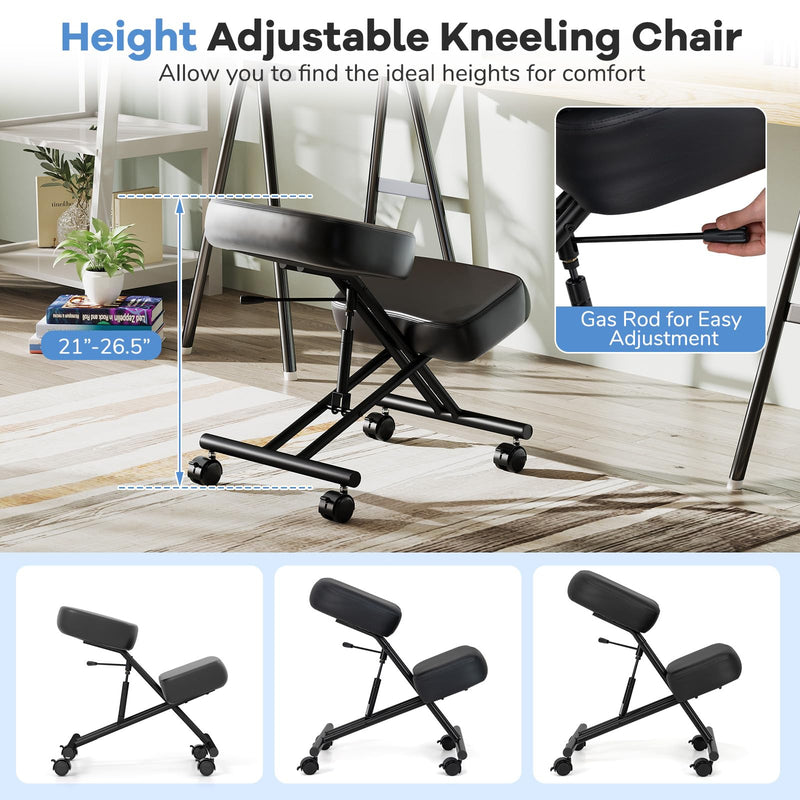 Load image into Gallery viewer, Goplus Upholstered Kneeling Chair with 4 Lockable Universal Wheels