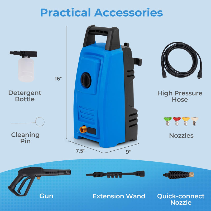 Load image into Gallery viewer, Goplus Electric Pressure Washer, 1900 PSI 1.8 GPM High Pressure Power Washer w/ 4 Quick Connect Nozzles