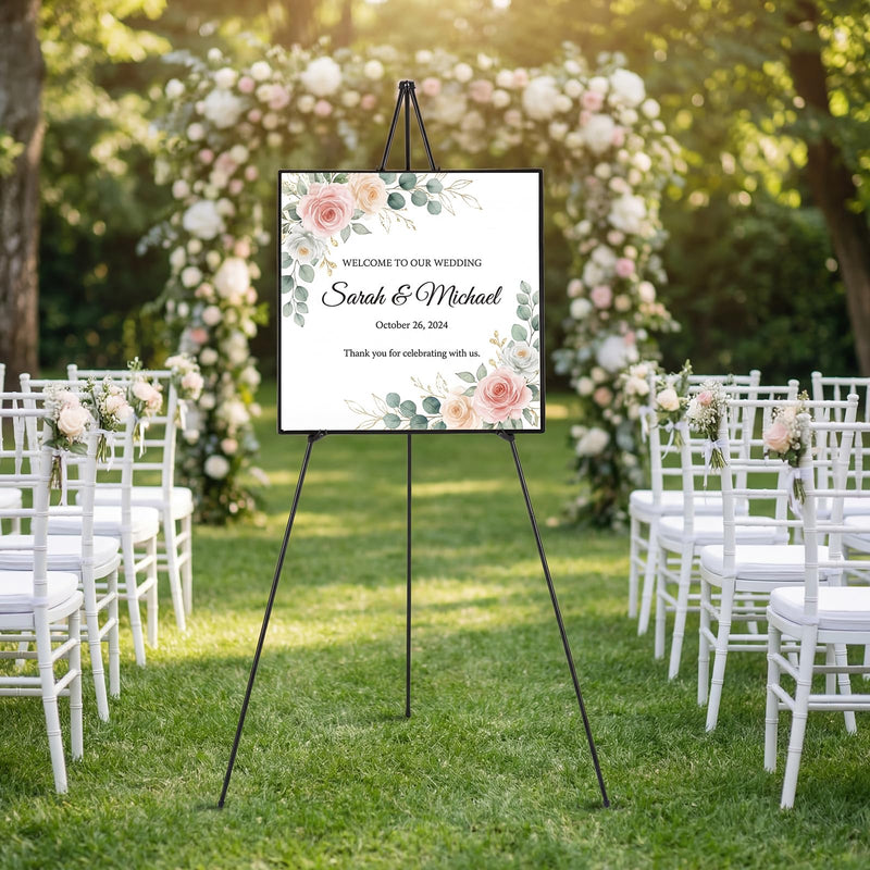 Load image into Gallery viewer, Goplus 65" Metal Easel Stand Set w/Movable Card Slots & Anti-Slip Foot Pads (6-Pack)