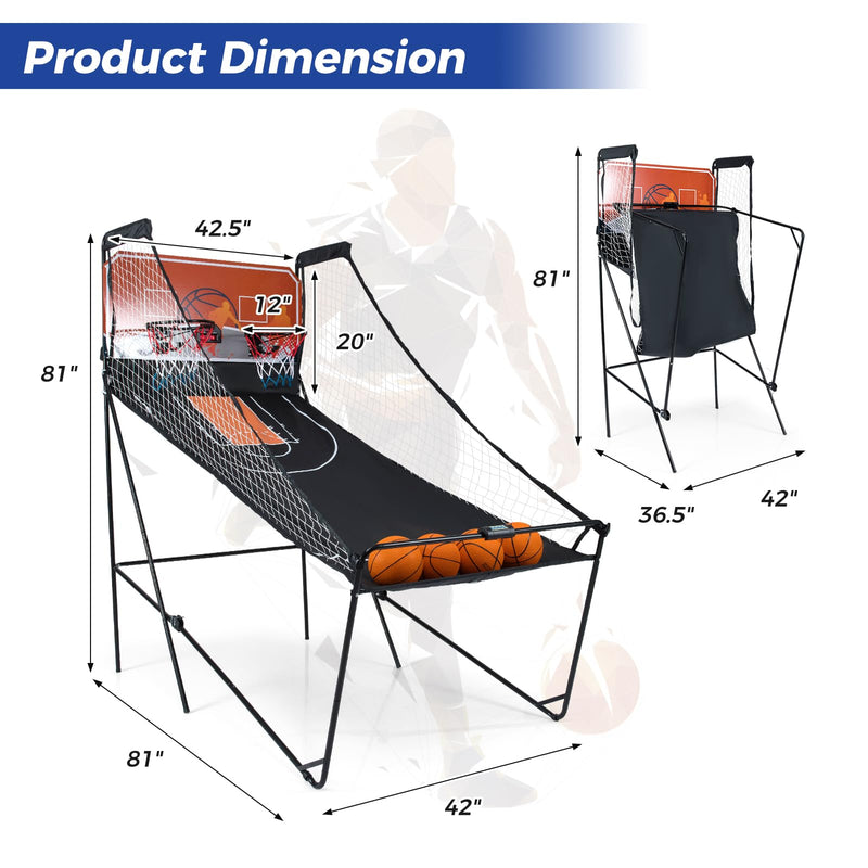 Load image into Gallery viewer, Goplus Foldable Dual Shot Basketball Arcade Game w/LCD Scoreboard & 4 Balls