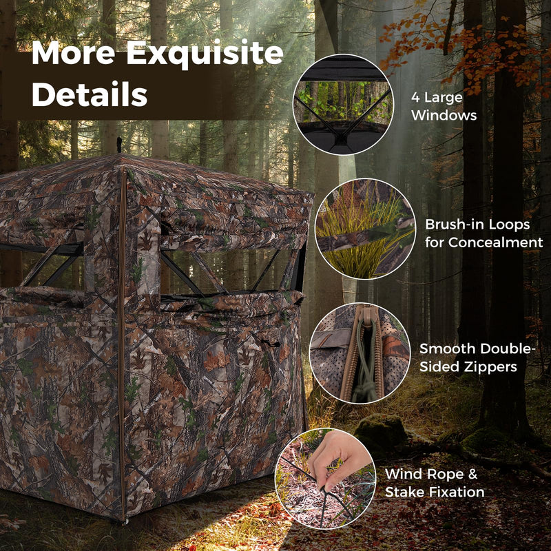 Load image into Gallery viewer, Goplus 360 Degree One-Way See-Through Hunting Blind, Camouflage Hunting Tent w/Full-Open Door, Carrying Bag