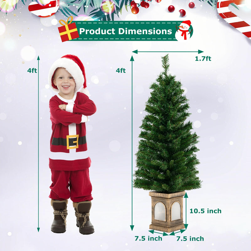 Load image into Gallery viewer, Goplus 4ft Pre-Lit Christmas Tree for Entrances