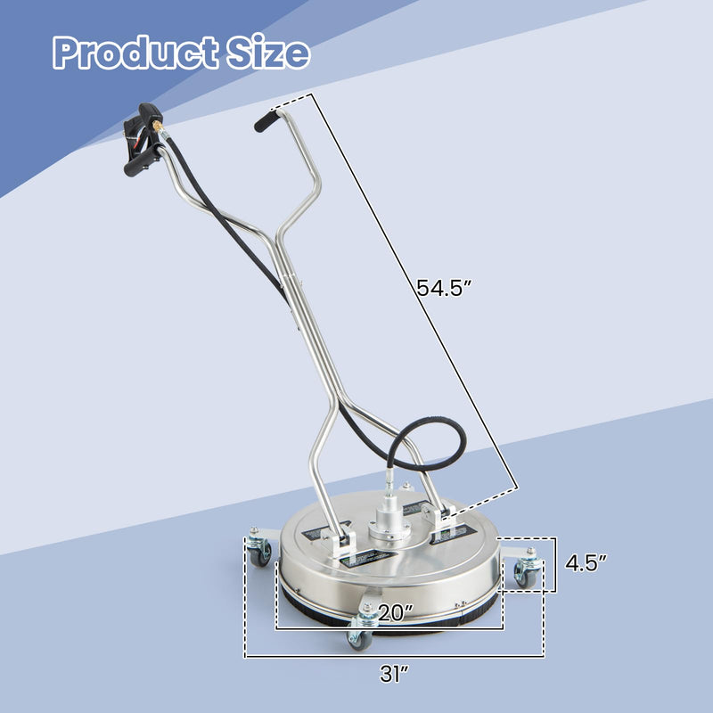 Load image into Gallery viewer, Goplus 20" Pressure Washer Surface Cleaner with 4 Wheels, Dual Handle, Stainless Steel Housing